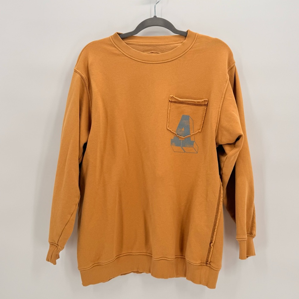 AERIE Mustard “A” Oversized Crewneck Sweatshirt – Women’s Size Small
